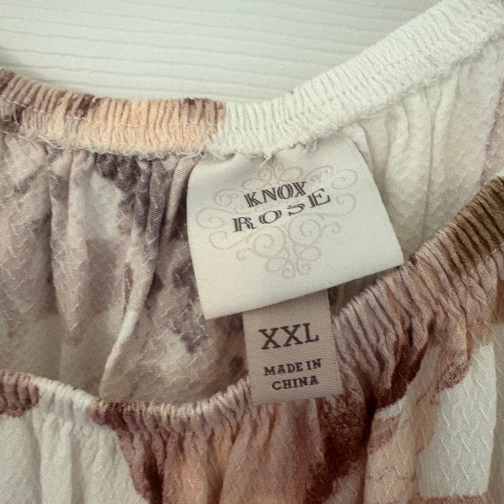EUC, Knox Rose Cream, Rose and Brown Floral Blouse - Picture 3 of 6
